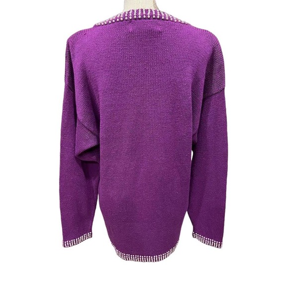NWT Vintage 80s Victoria Harbour Purple Sweater - Picture 2 of 5